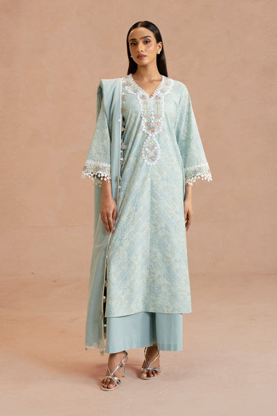3 Piece - Printed & Embroidered Stripe Lawn Suit - MCP1909 - Shop Now at Kayseria