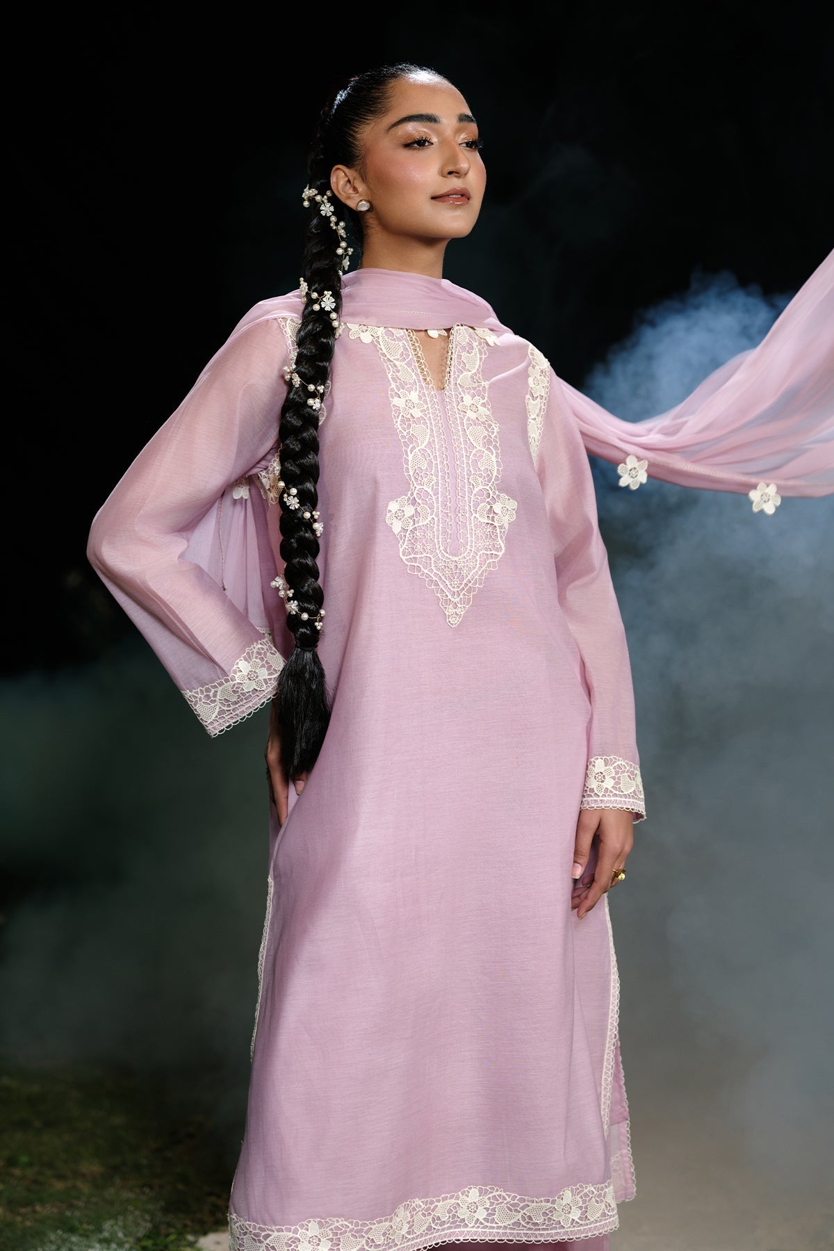 4 Piece - Embroidered Kara Cotton Suit - MCP1704-1 - Shop Now at Kayseria