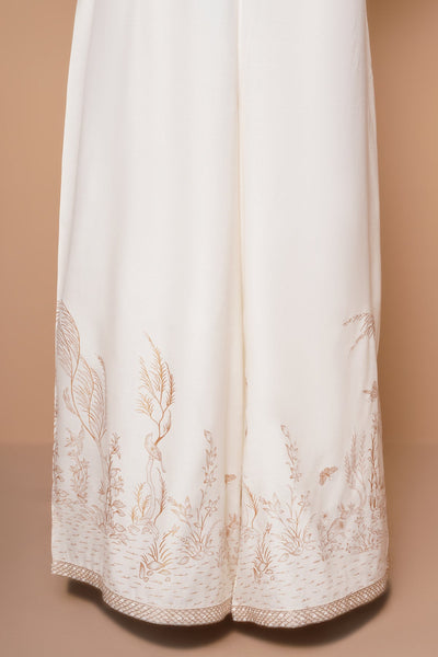 Printed Raw Silk Trousers - MCP1417 - Shop Now at Kayseria