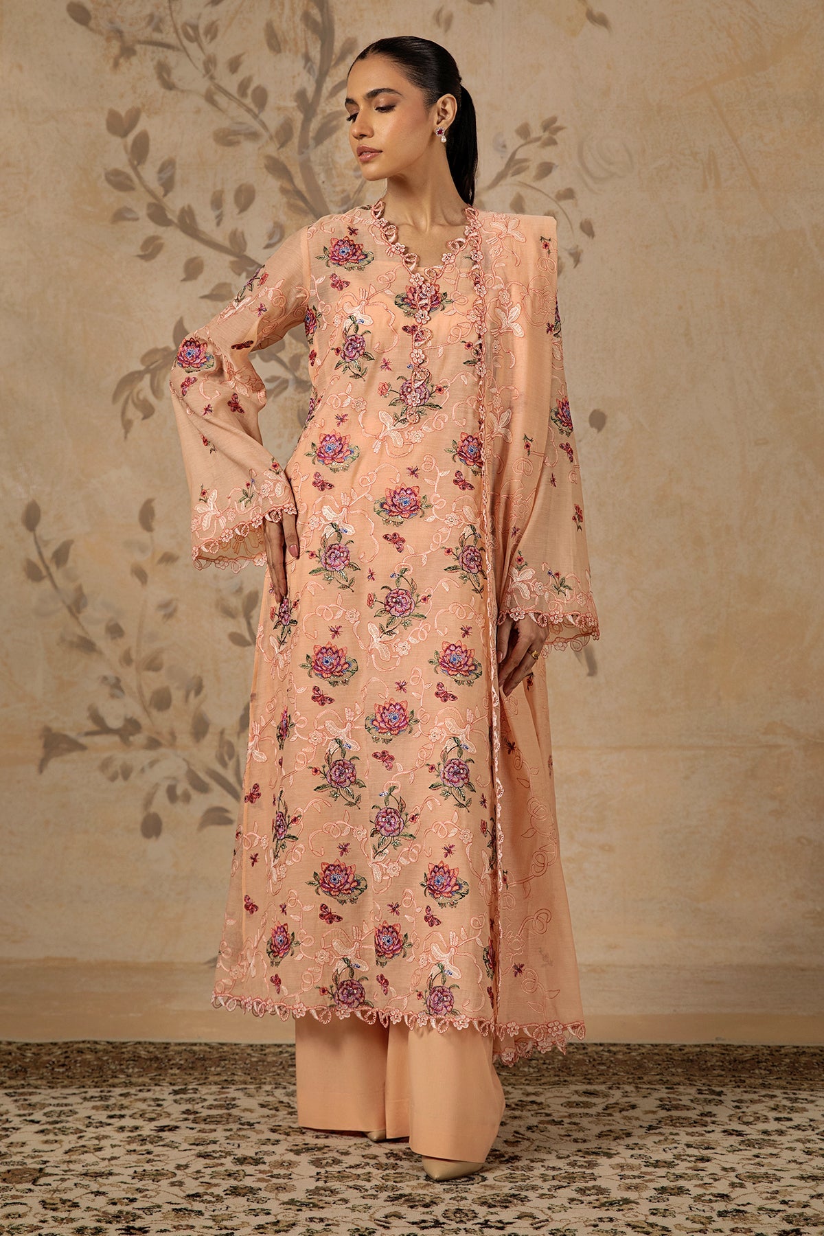 4 Piece -  Embroidered Kara Cotton Suit - MC1610-1 - Shop Now at Kayseria