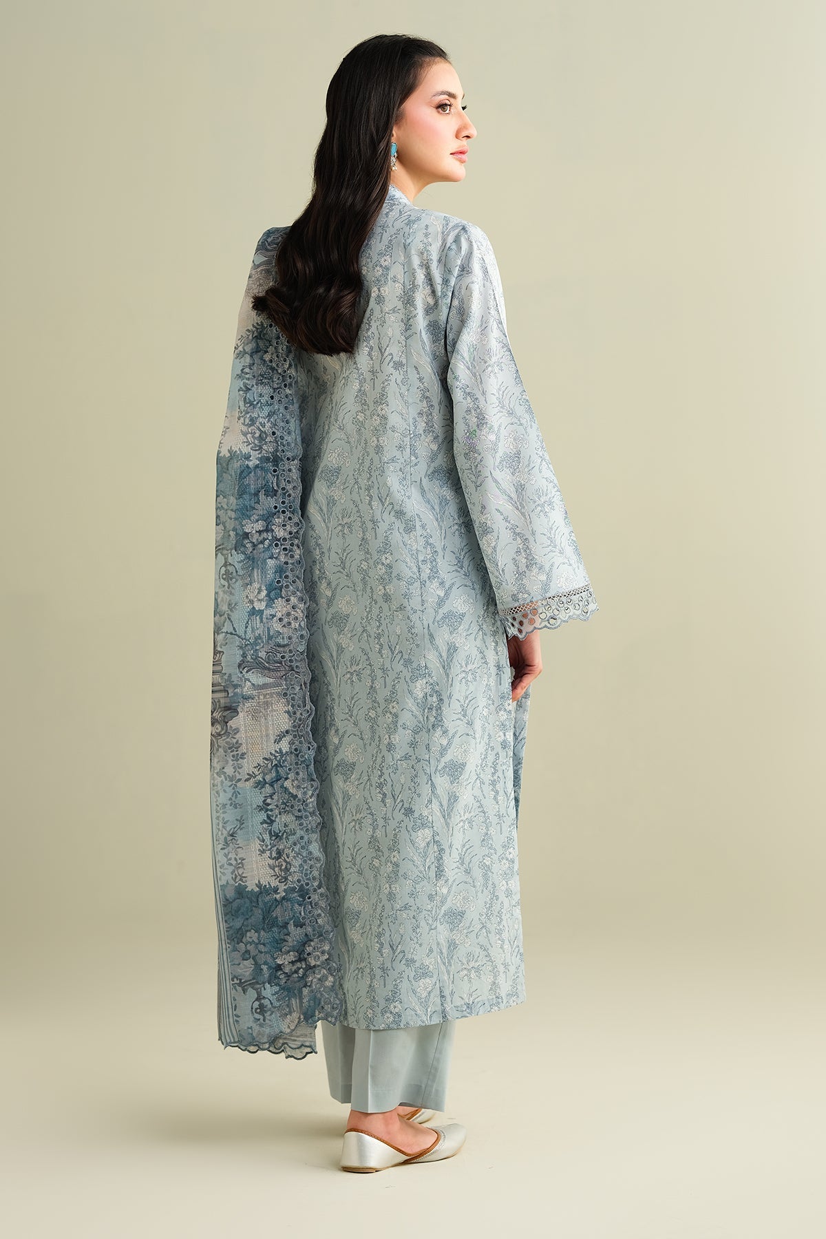 3 Piece - Printed & Embroidered Suit - C6133 - Shop Now at Kayseria