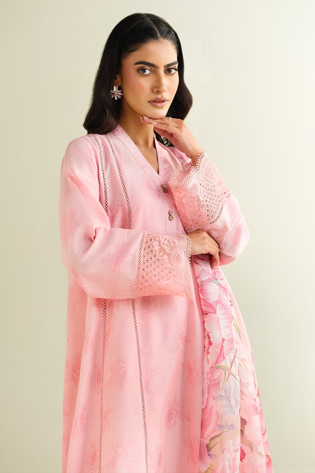 3 Piece - Embroidered Jacquard Suit - C6175 - Shop Now at Kayseria