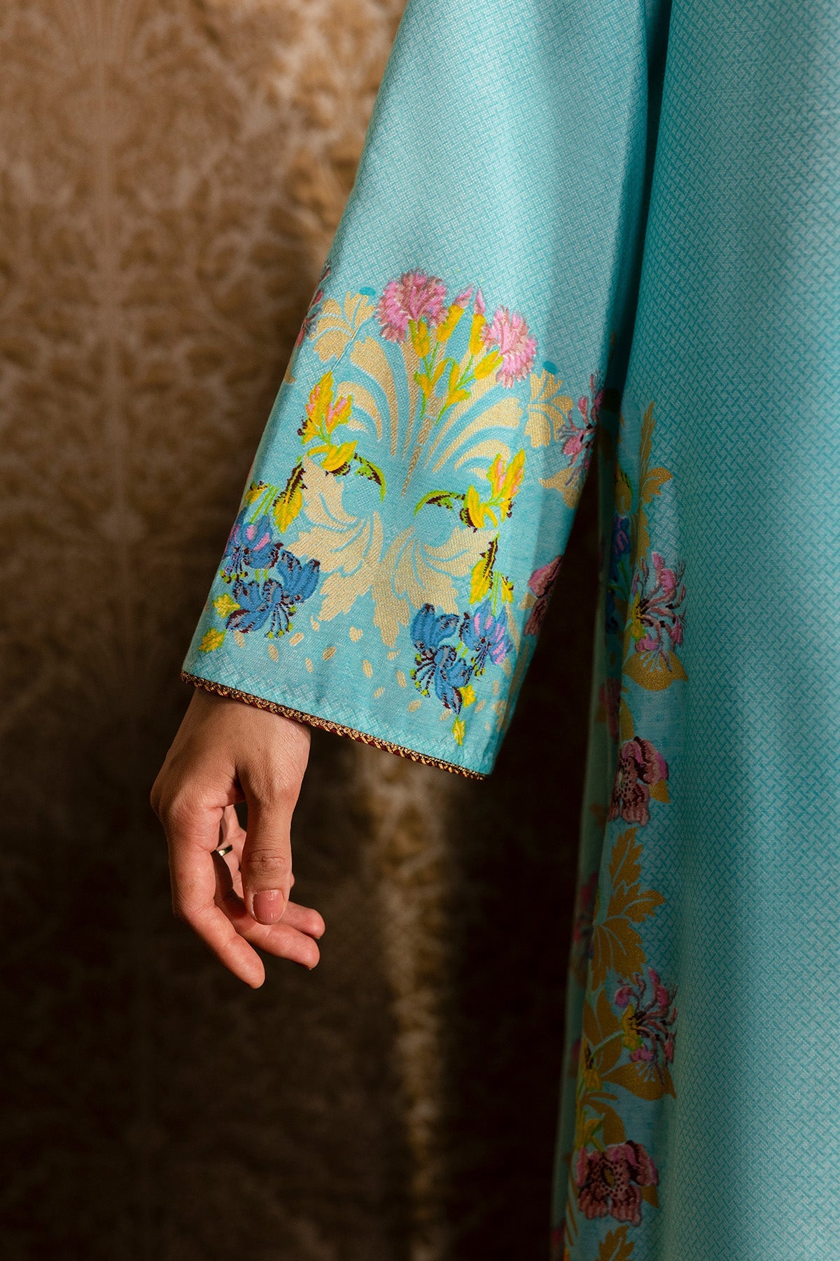 2 Piece - Printed Pure Silk Suit - MCP1712 - Shop Now at Kayseria