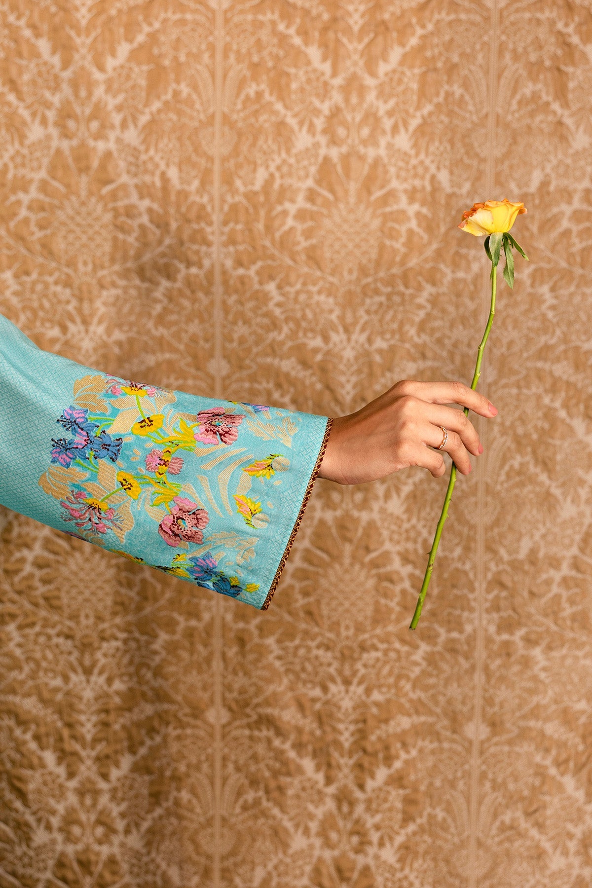 2 Piece - Printed Pure Silk Suit - MCP1712 - Shop Now at Kayseria