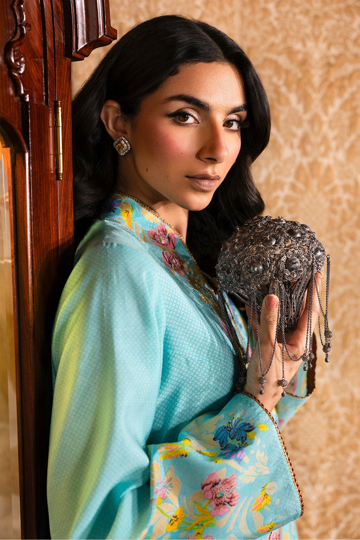 2 Piece - Printed Pure Silk Suit - MCP1712 - Shop Now at Kayseria