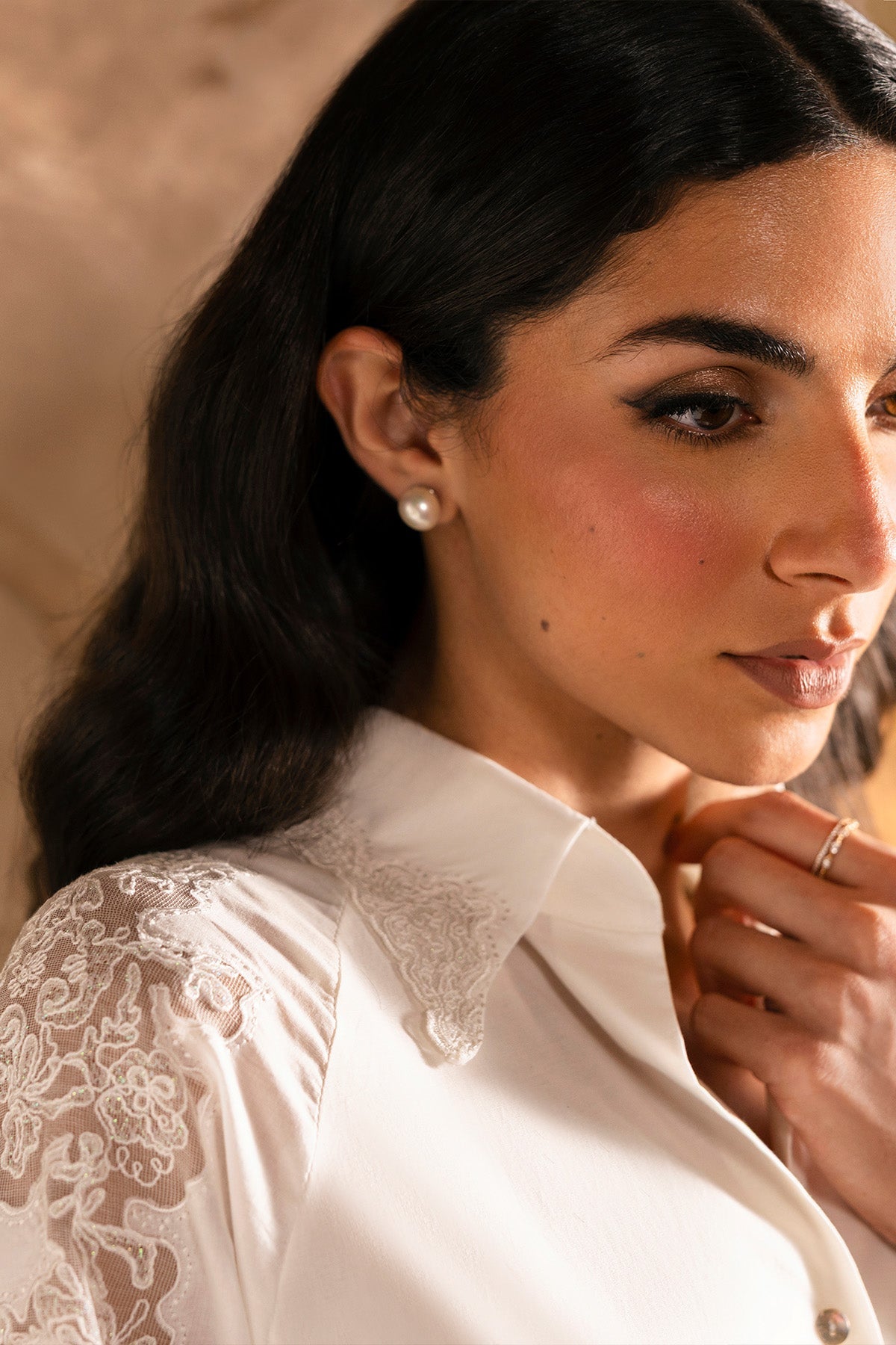 3 Piece - Embroidered Cambric Applique Suit - MCP1914 - Shop Now at Kayseria