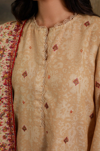 3 Piece - Printed & Embroidered Khaddar Suit - C6397 - Shop Now at Kayseria