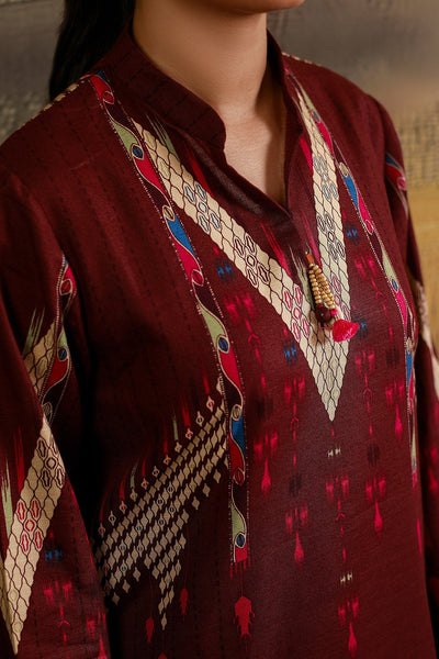 3 Piece - Printed & Embroidered Khaddar Suit - C6389 - Shop Now at Kayseria