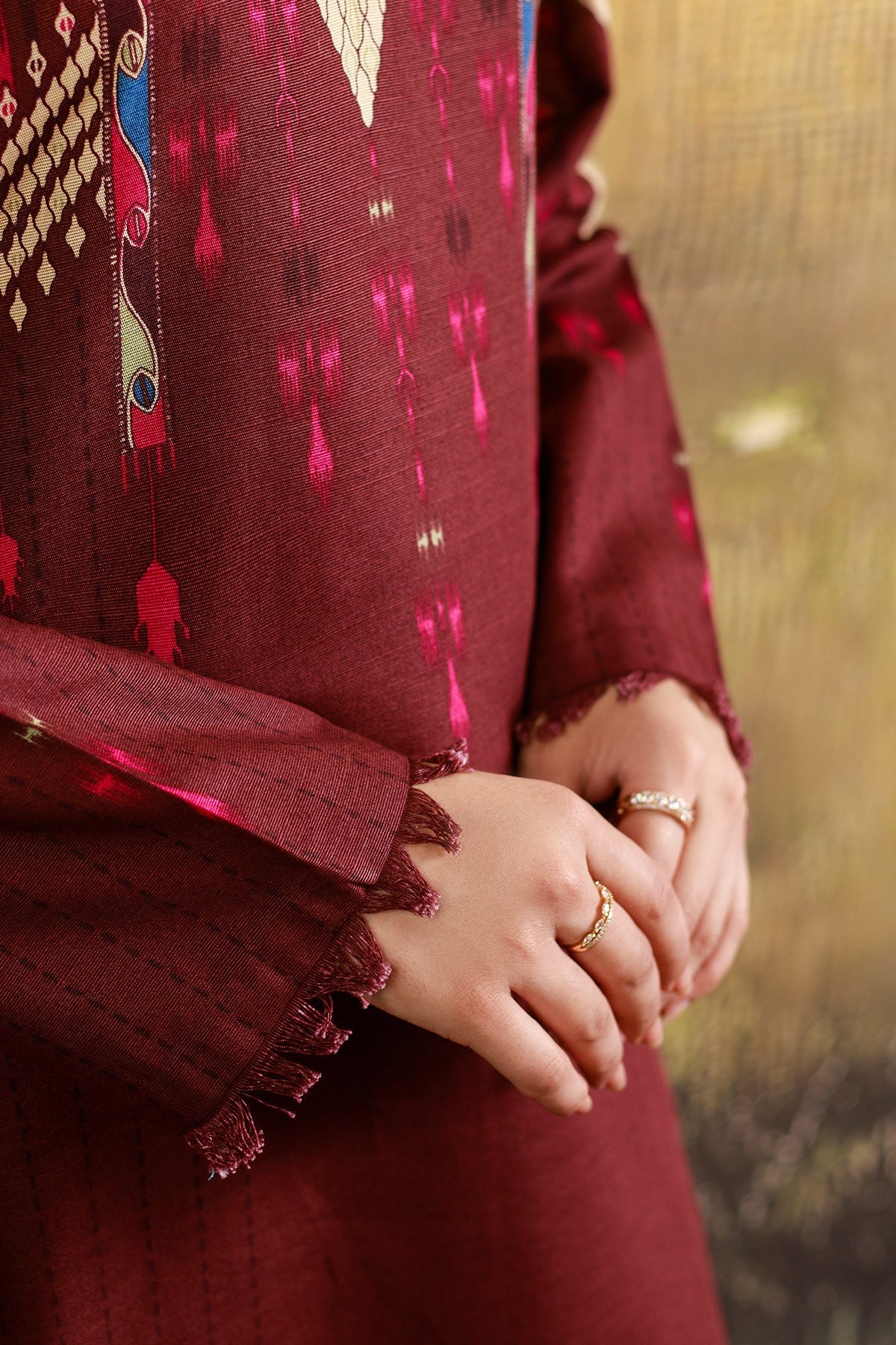 3 Piece - Printed & Embroidered Khaddar Suit - C6389 - Shop Now at Kayseria
