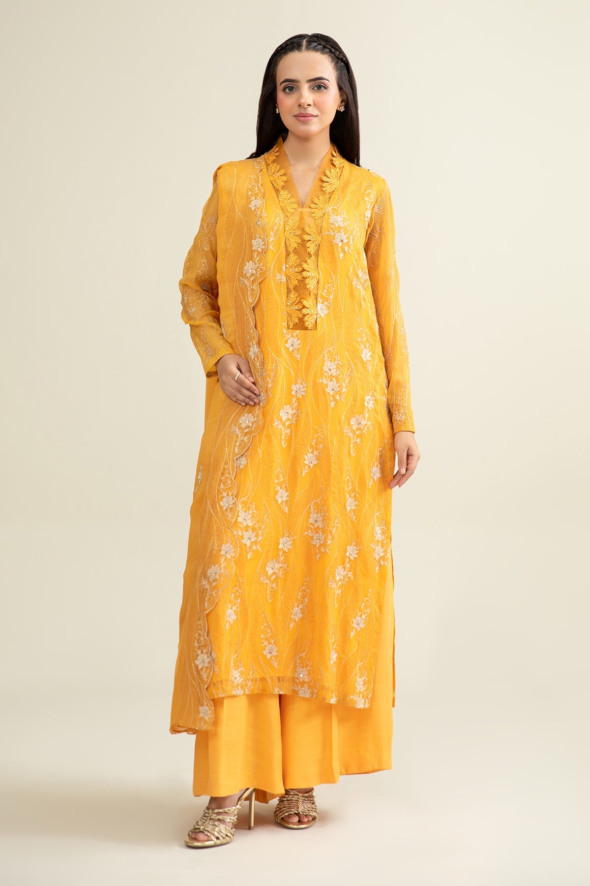 3 Piece - Embroidered & Embelished Suit - E1715 - Shop Now at Kayseria