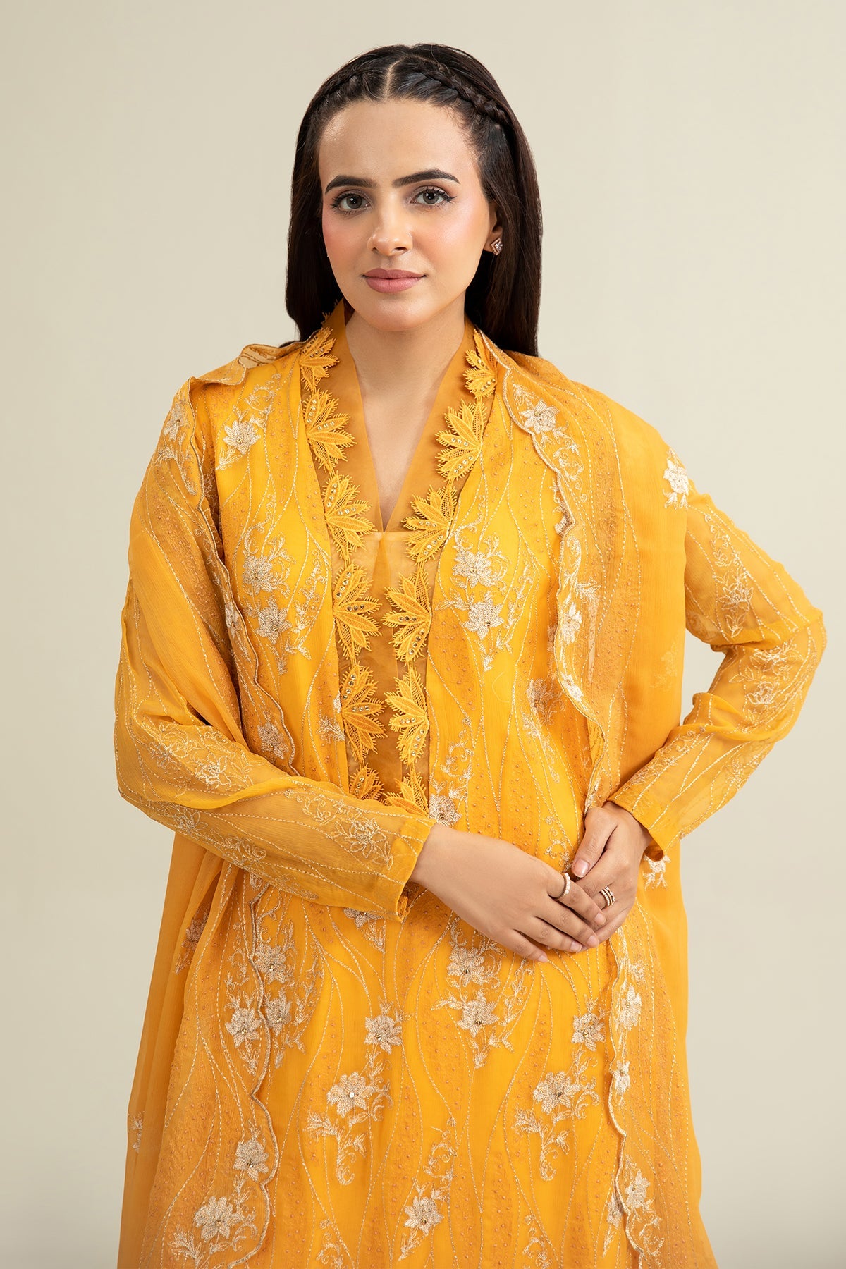 3 Piece - Embroidered & Embelished Suit - E1715 - Shop Now at Kayseria