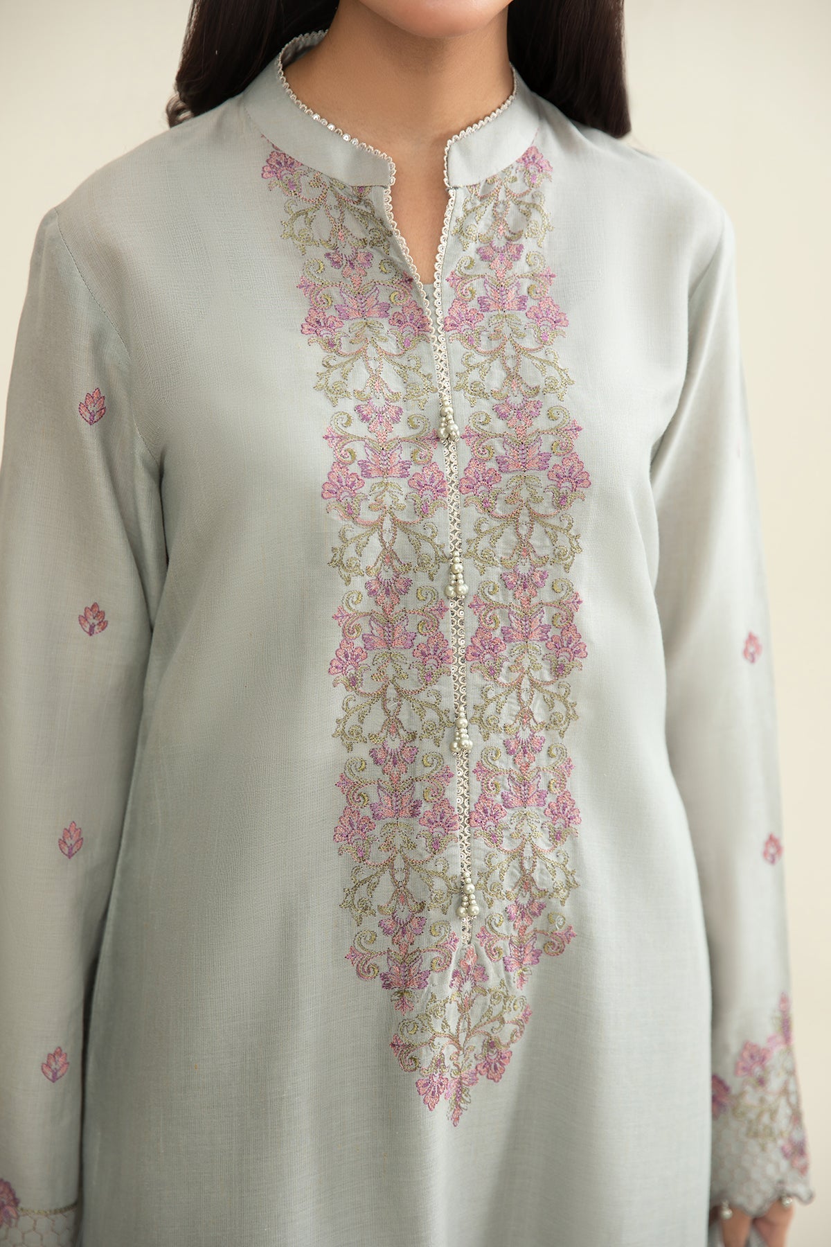 3 Piece - Embroidered Shimmer Lawn Suit - E1693 - Shop Now at Kayseria