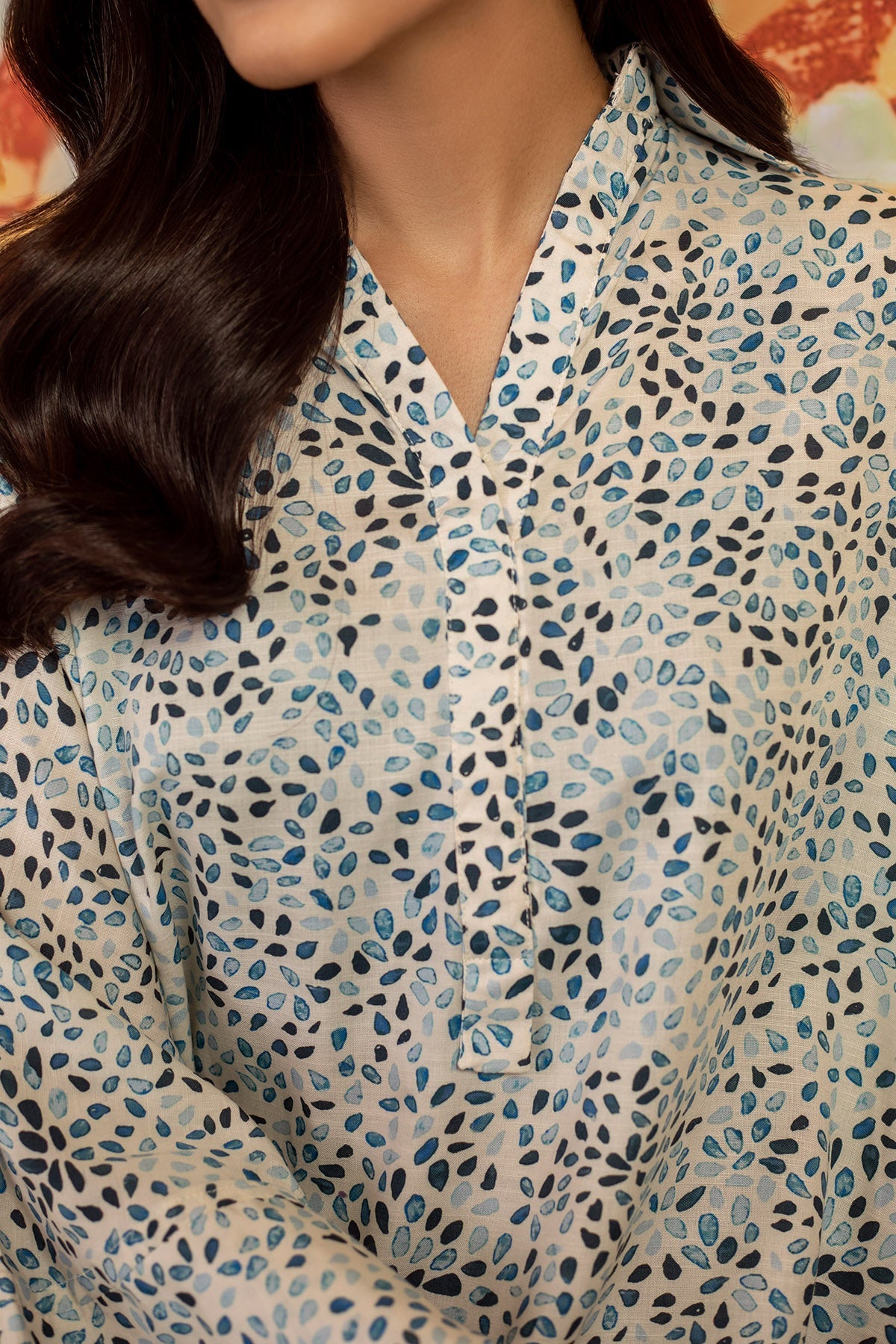 2 Piece - Printed Raw Silk Suit - KPW25-P3686