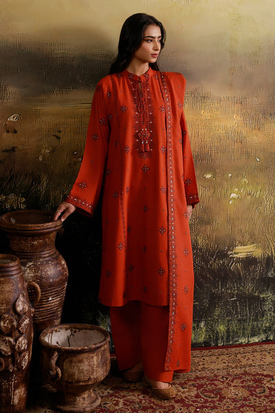 3 Piece - Embroidered Slub Khaddar Suit - C6407 - Shop Now at Kayseria