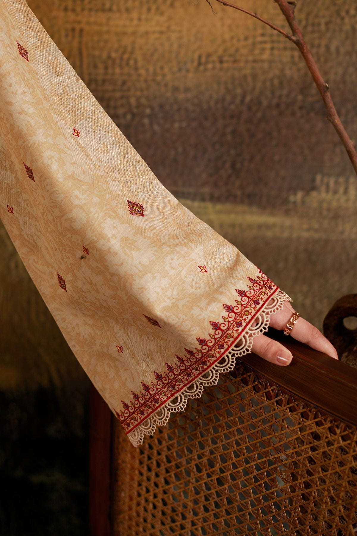 3 Piece - Printed & Embroidered Khaddar Suit - C6397 - Shop Now at Kayseria