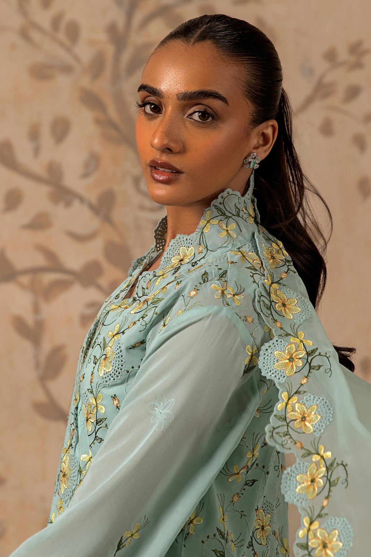 4 Piece - Embroidered Pure Voile Suit - MC1611 - Shop Now at Kayseria