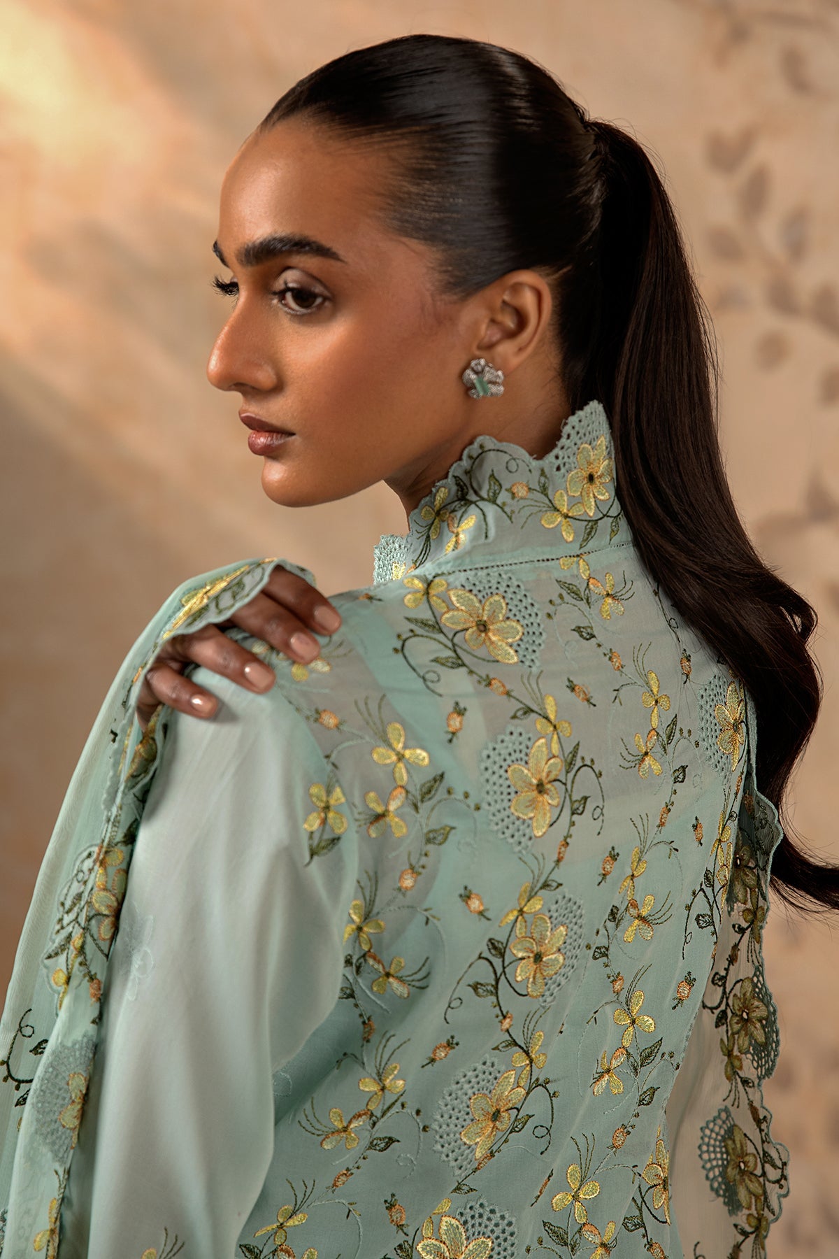 4 Piece - Embroidered Pure Voile Suit - MC1611 - Shop Now at Kayseria