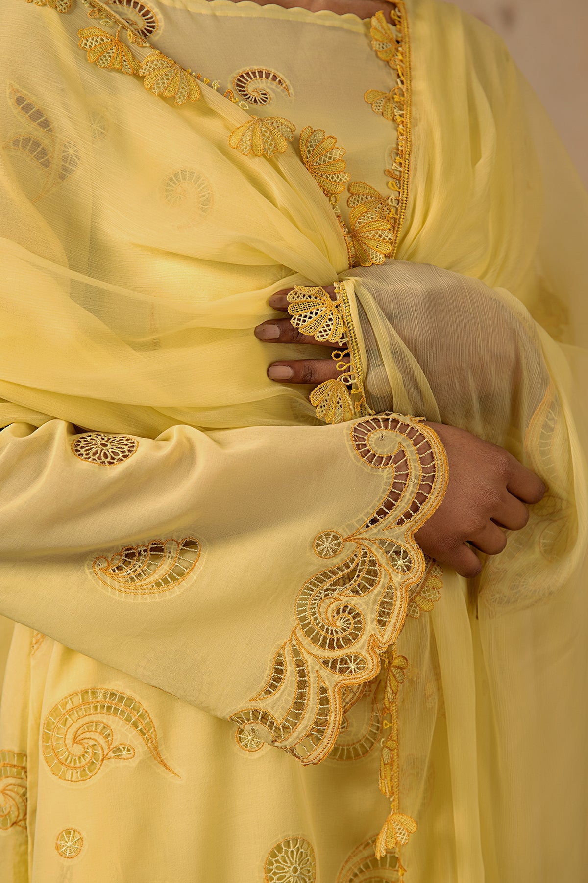 4 Piece - Embroidered Pure Voile Suit - MC1608-2 - Shop Now at Kayseria