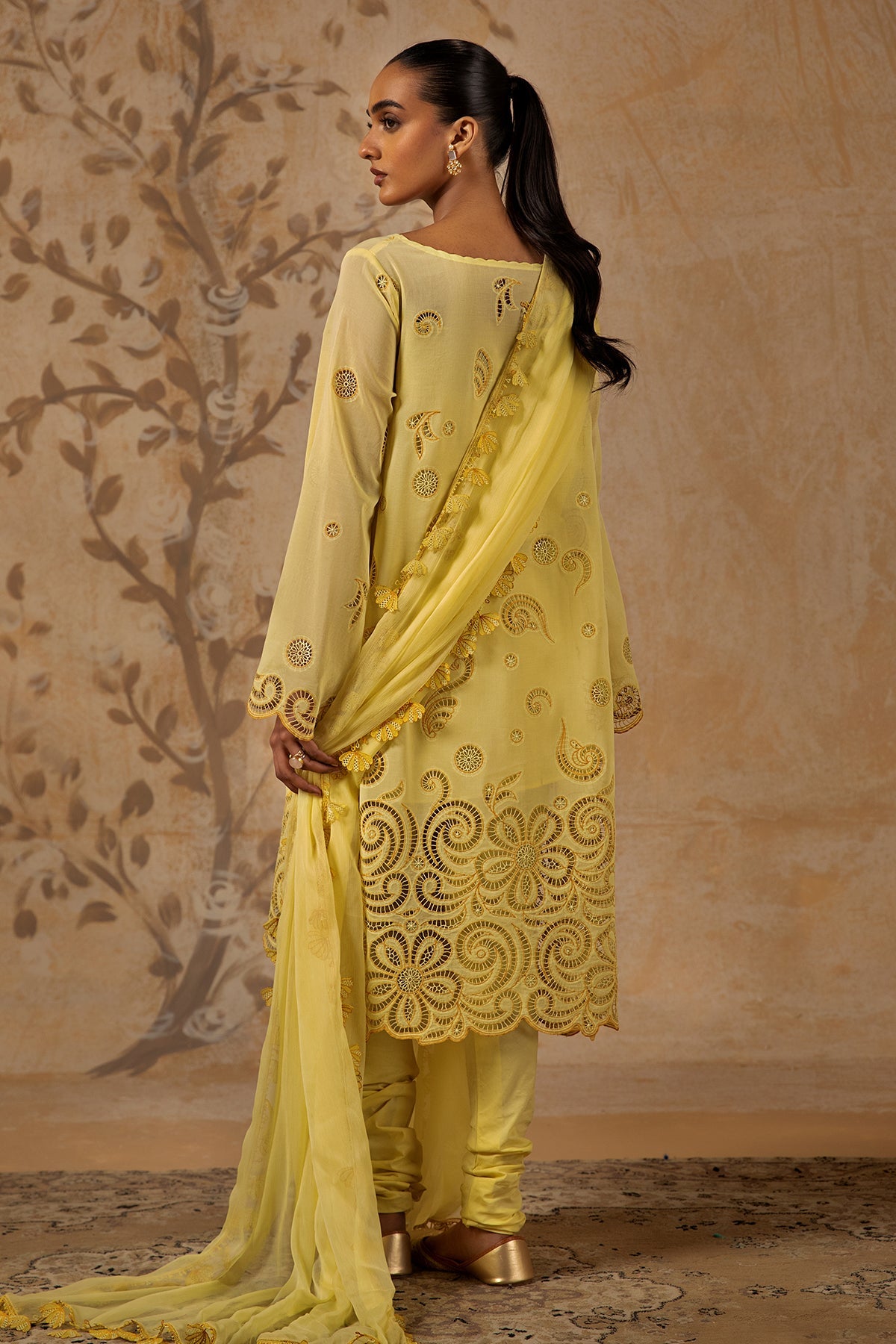 4 Piece - Embroidered Pure Voile Suit - MC1608-2 - Shop Now at Kayseria