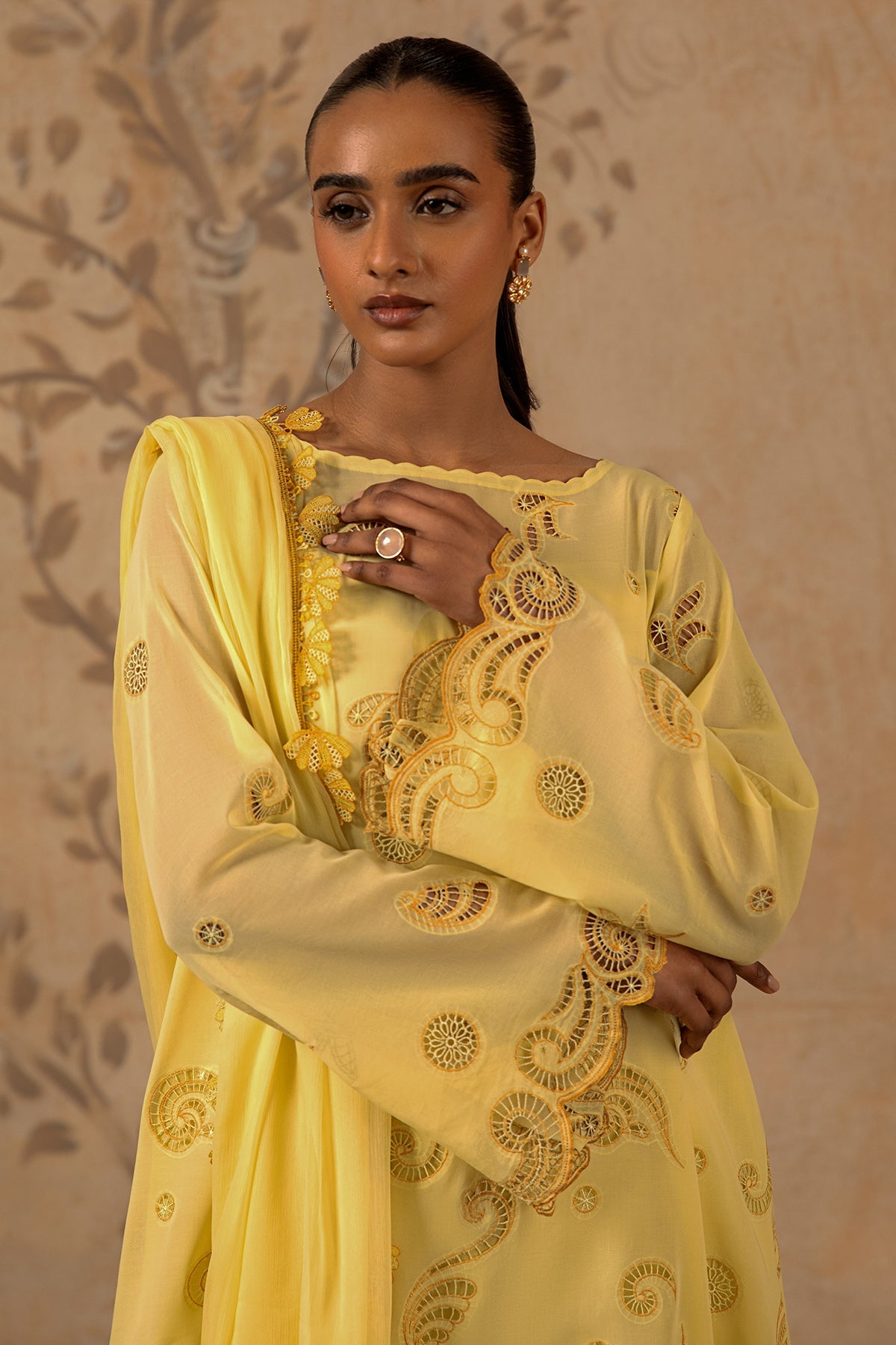 4 Piece - Embroidered Pure Voile Suit - MC1608-2 - Shop Now at Kayseria