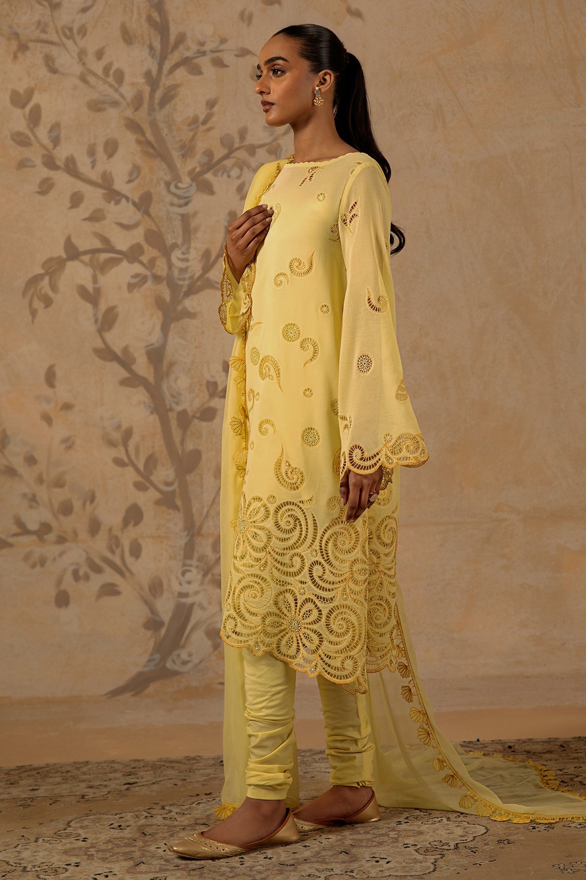 4 Piece - Embroidered Pure Voile Suit - MC1608-2 - Shop Now at Kayseria