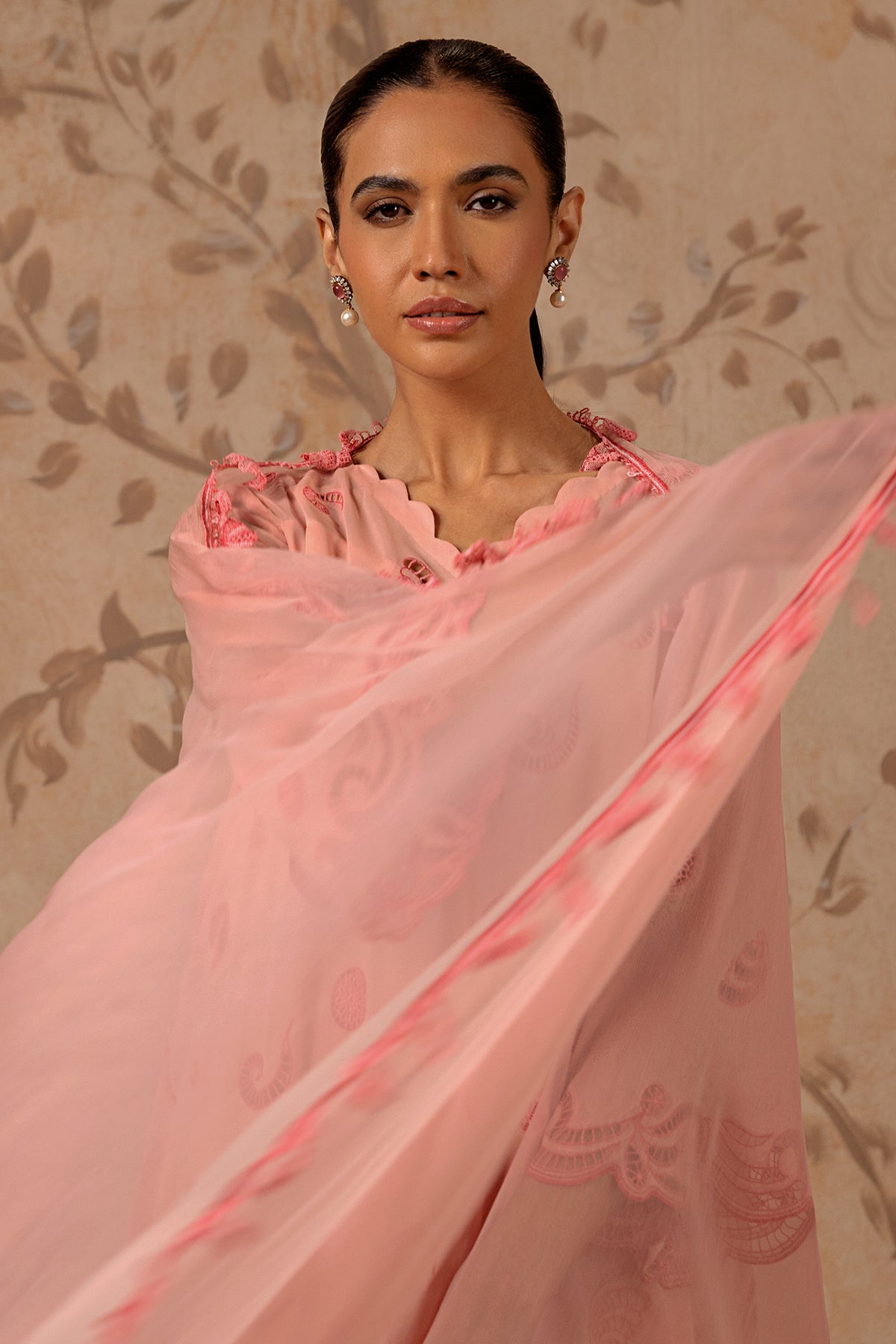 4 Piece - Embroidered Pure Voile Suit - MC1608-1 - Shop Now at Kayseria