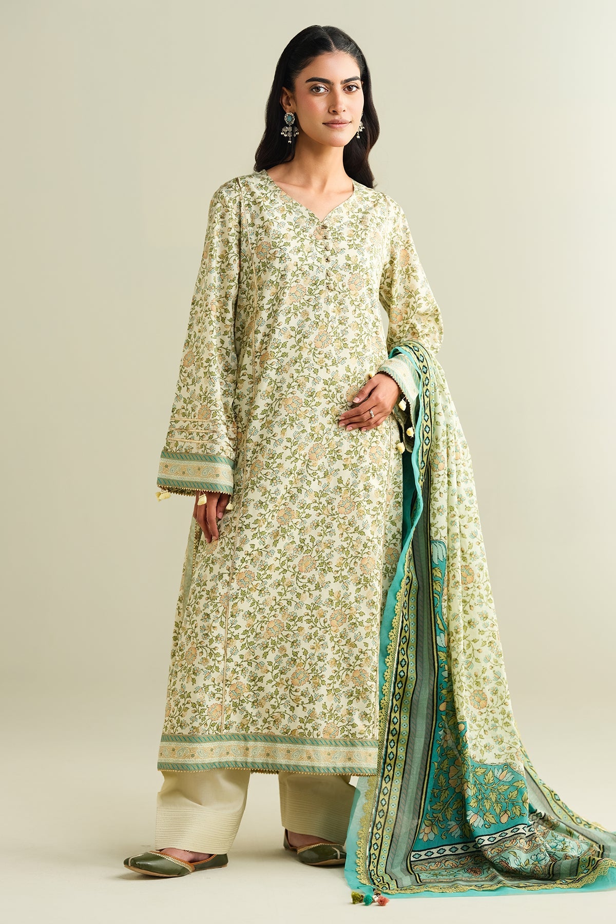 3 Piece - Printed Suit - C6146 - Shop Now at Kayseria