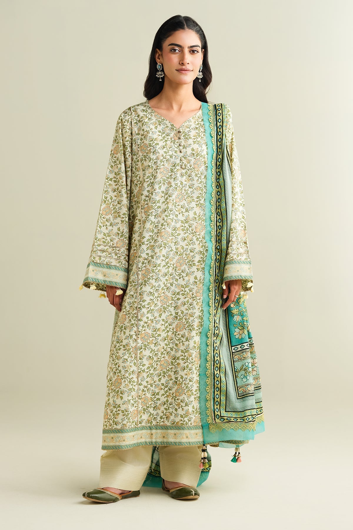 3 Piece - Printed Suit - C6146 - Shop Now at Kayseria