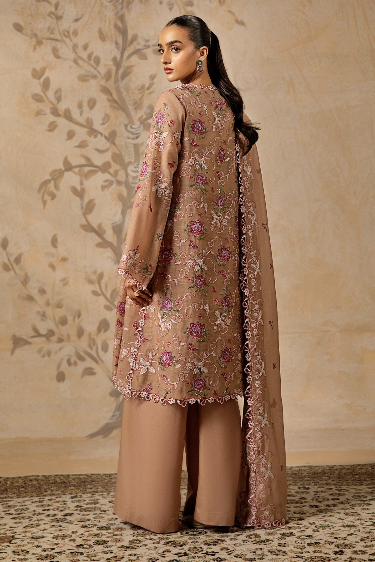 4 Piece - Embroidered Kara Cotton Suit - MC1610-2 - Shop Now at Kayseria