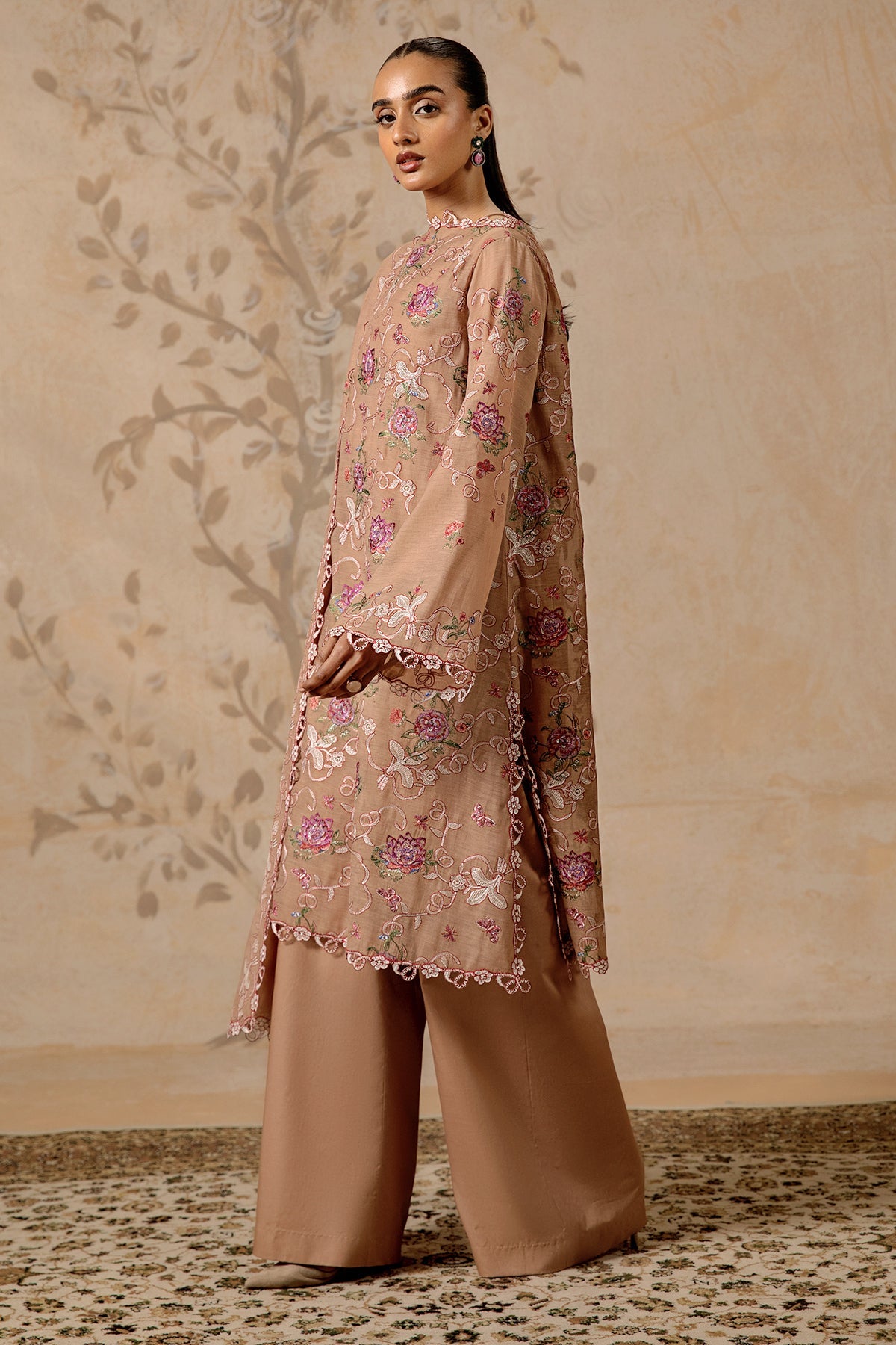 4 Piece - Embroidered Kara Cotton Suit - MC1610-2 - Shop Now at Kayseria