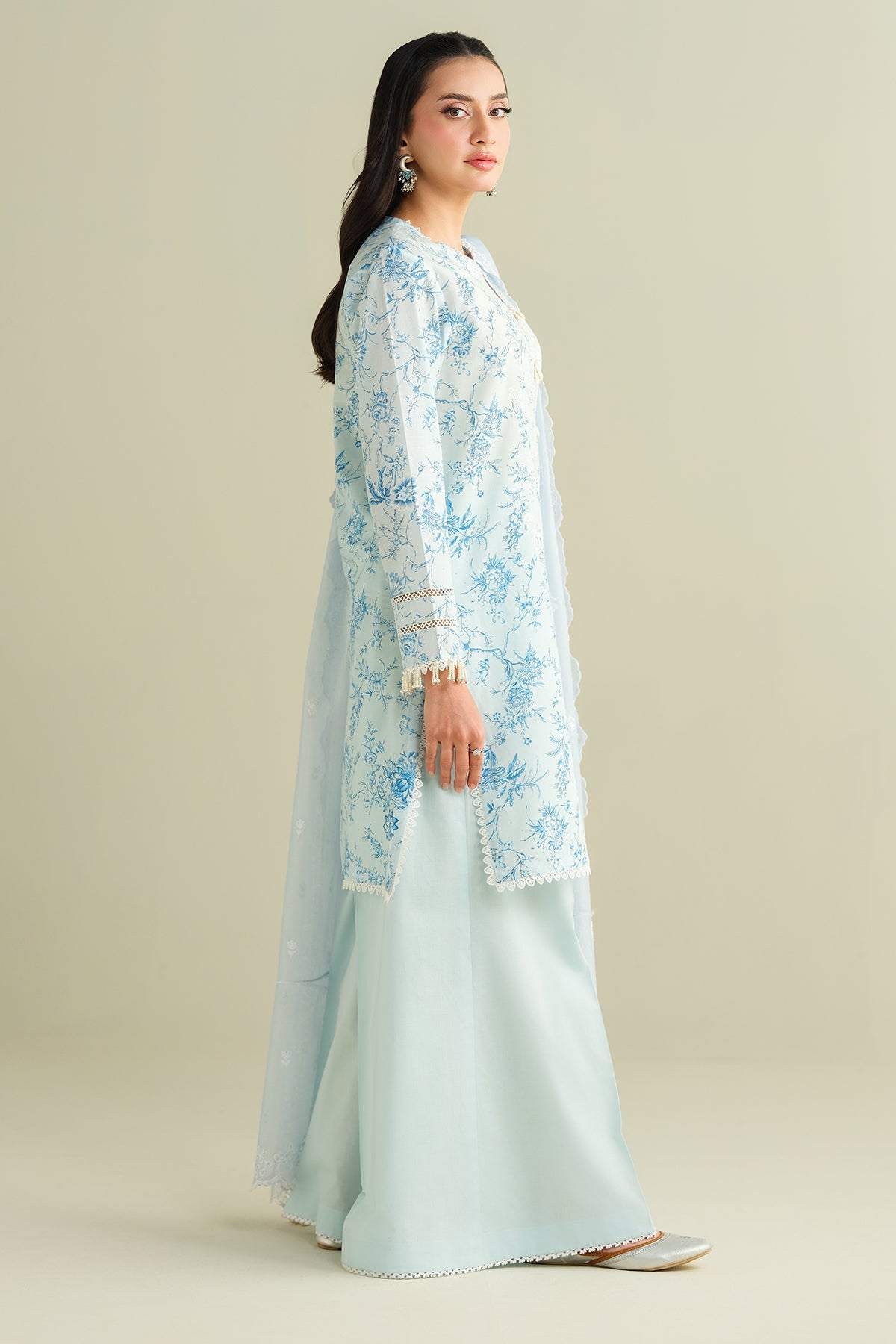 3 Piece - Printed & Embroidered Suit - C6158 - Shop Now at Kayseria