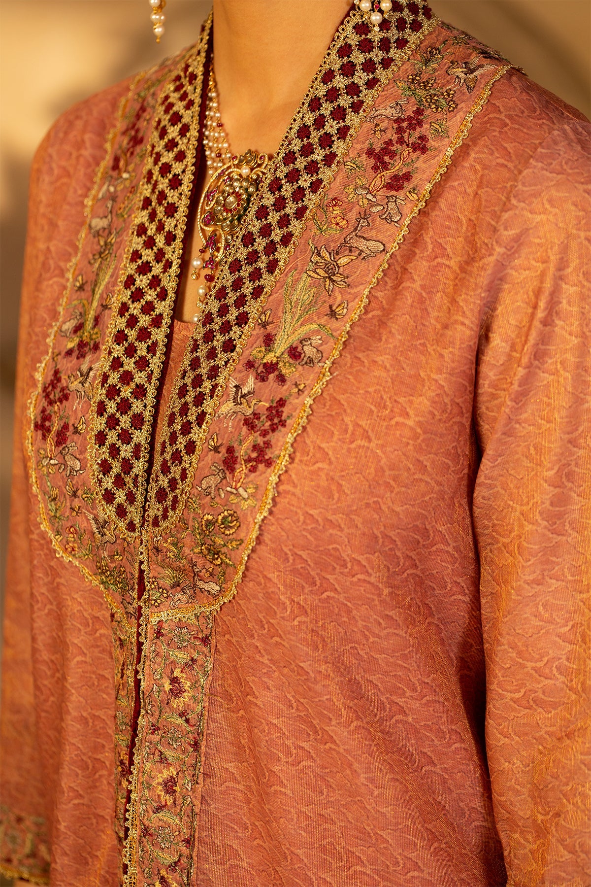 3 Piece -  Printed & Embroidered Nap Shimmer Suit - MCP1507 - Shop Now at Kayseria