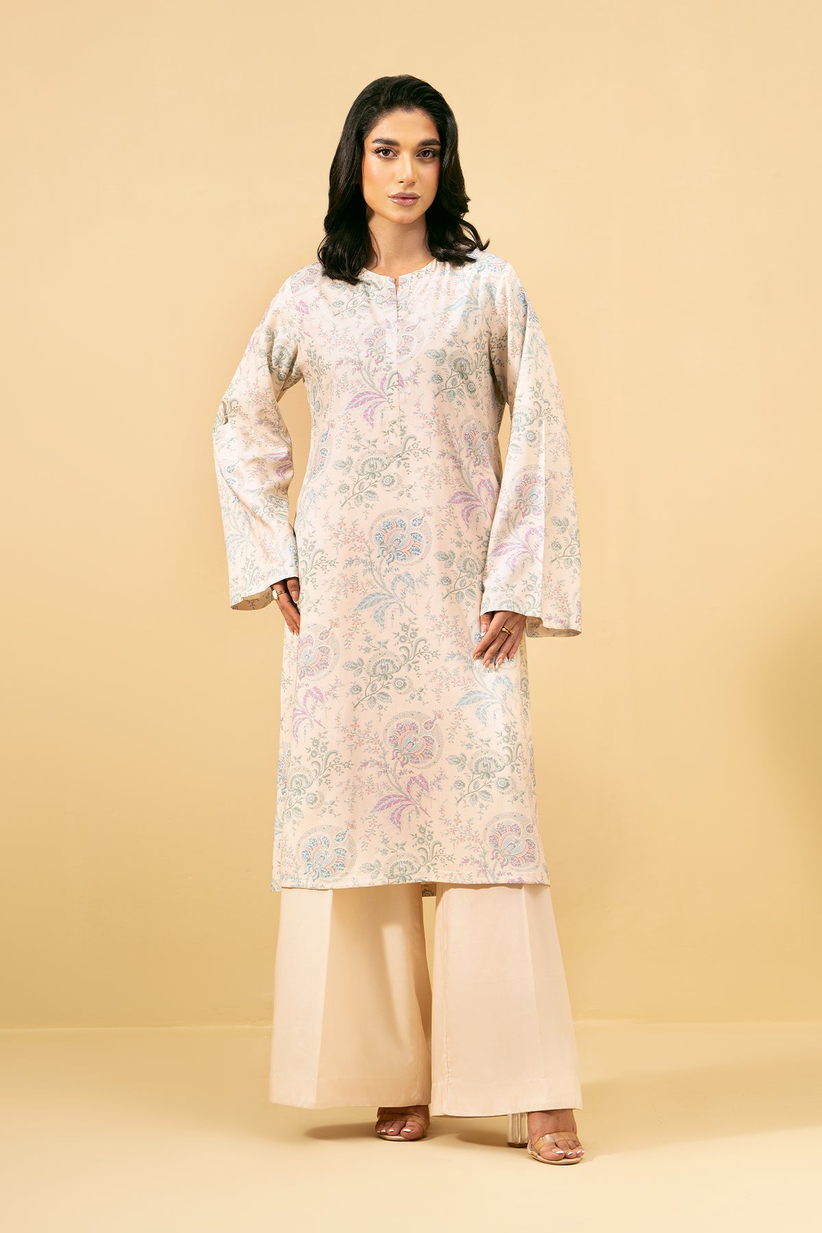 2 Piece - Printed Percale Suit - C6087-2 - Shop Now at Kayseria