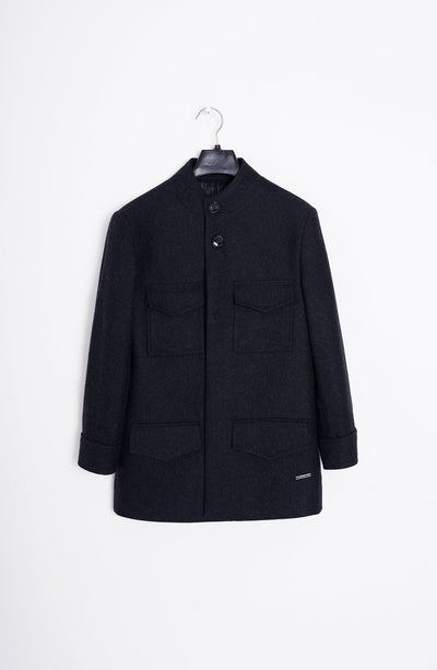 Band Wool Coat - BCO602A424 - Shop Now at Leisure Club