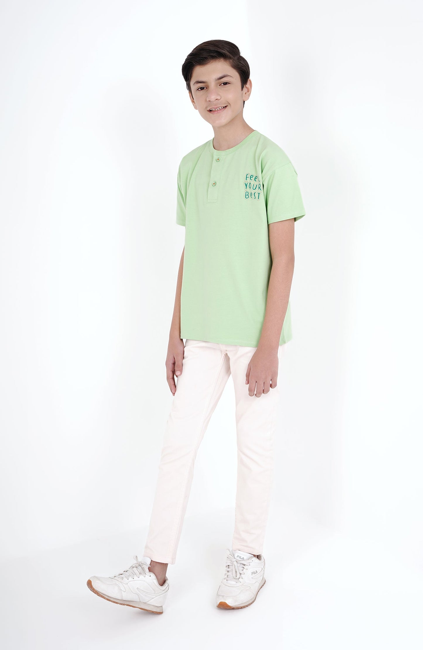 Drop Shoulder Henley - BKH709123 - Shop Now at Leisure Club