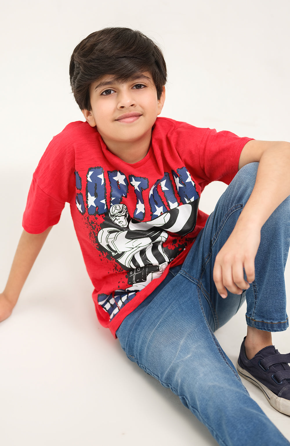 Boys Captain America Tee - BKT716125 - Shop Now at Leisure Club