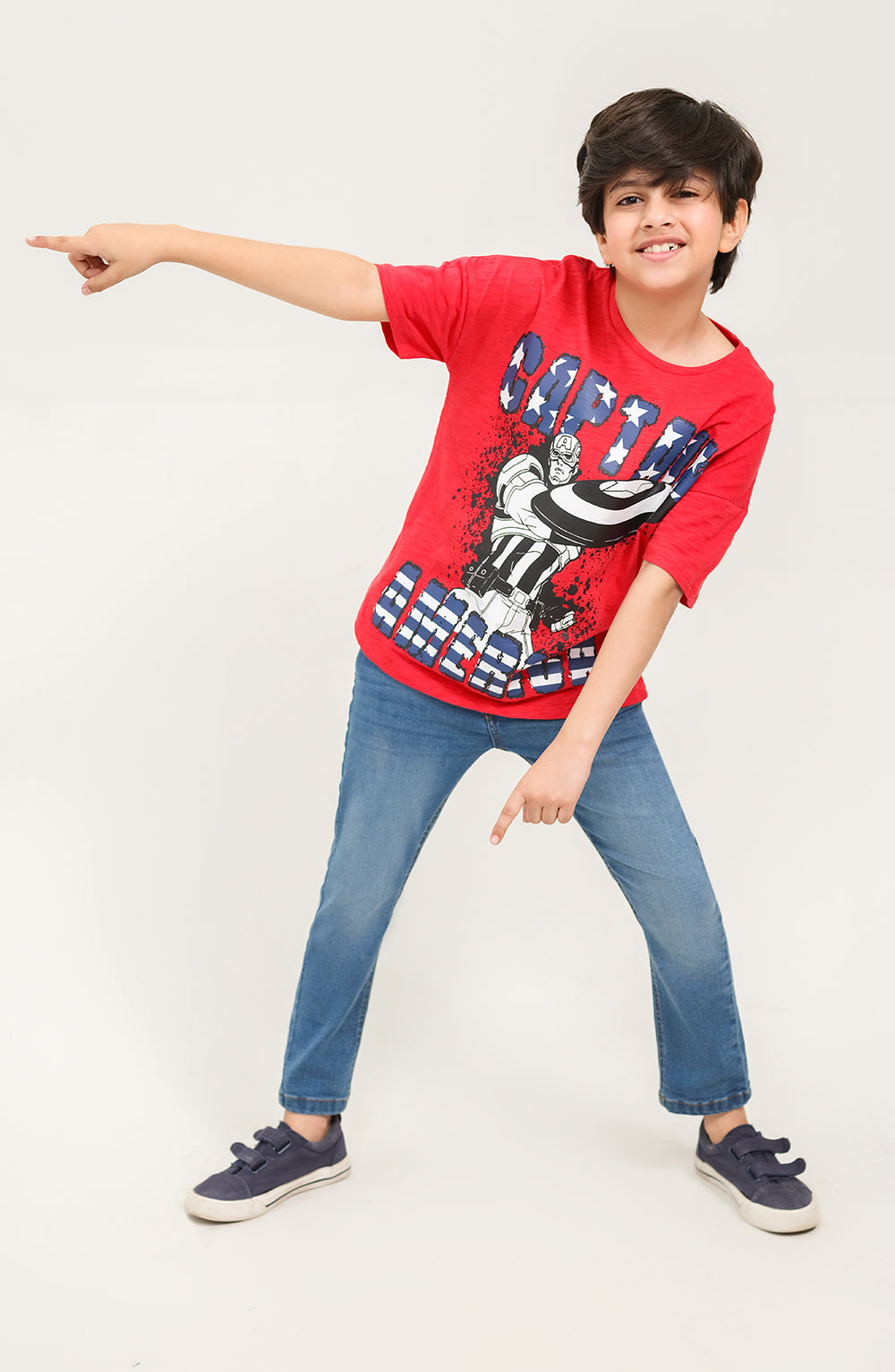 Boys Captain America Tee - BKT716125 - Shop Now at Leisure Club