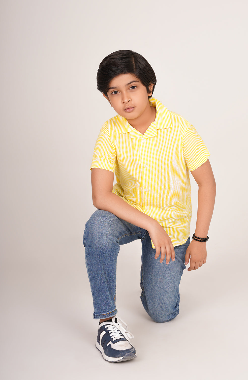 Boys Yellow Checkered Shirt
