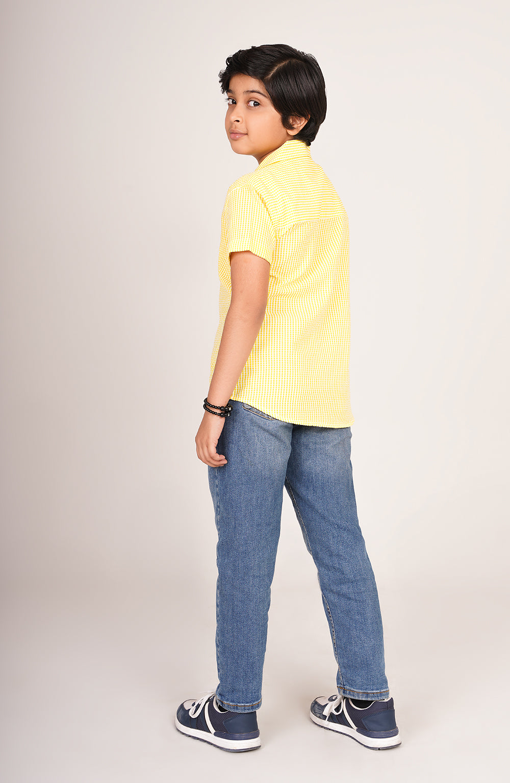 Boys Yellow Checkered Shirt