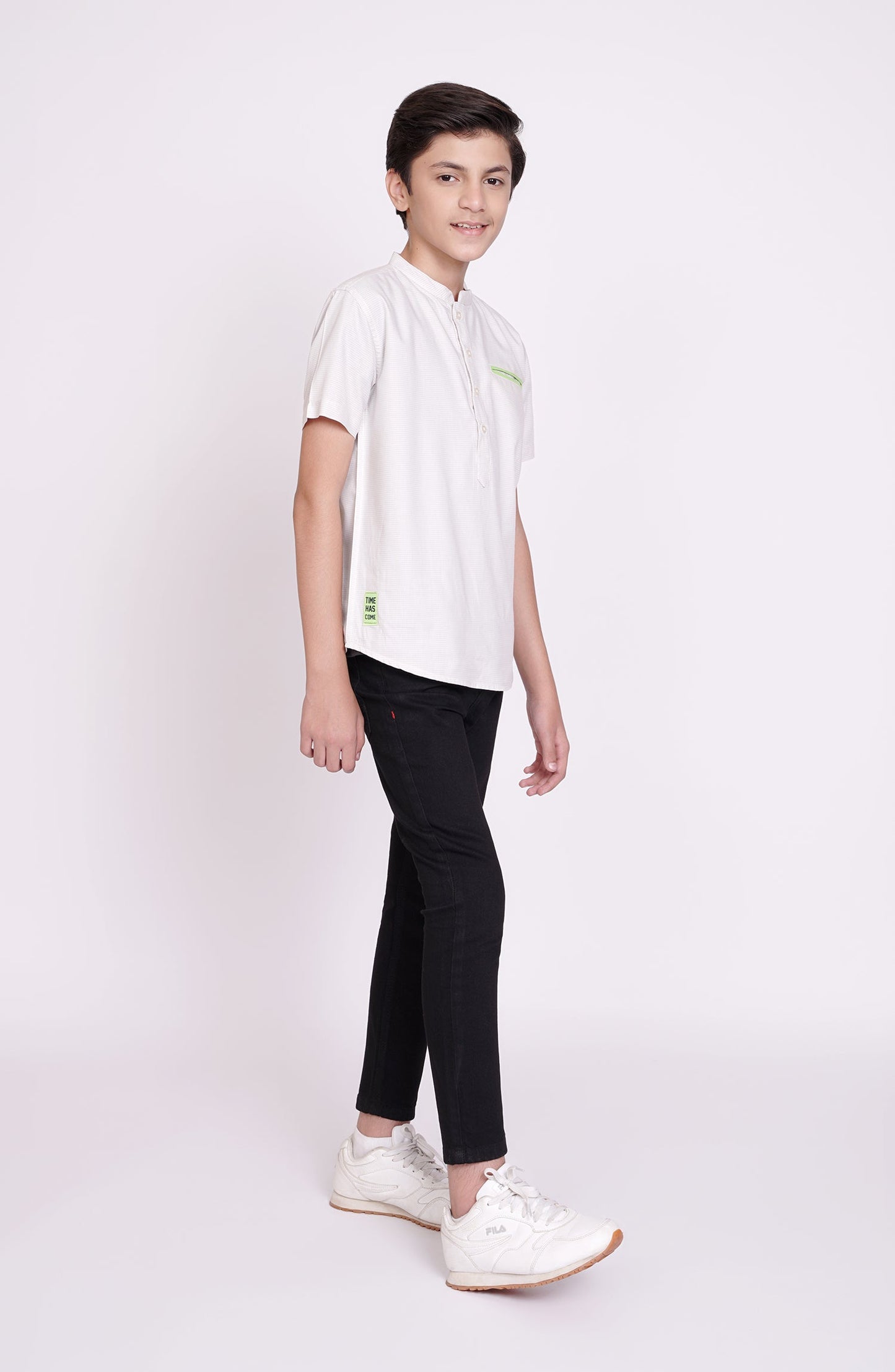 Yarndyed Half Placket Shirt - BW714123 - Shop Now at Leisure Club