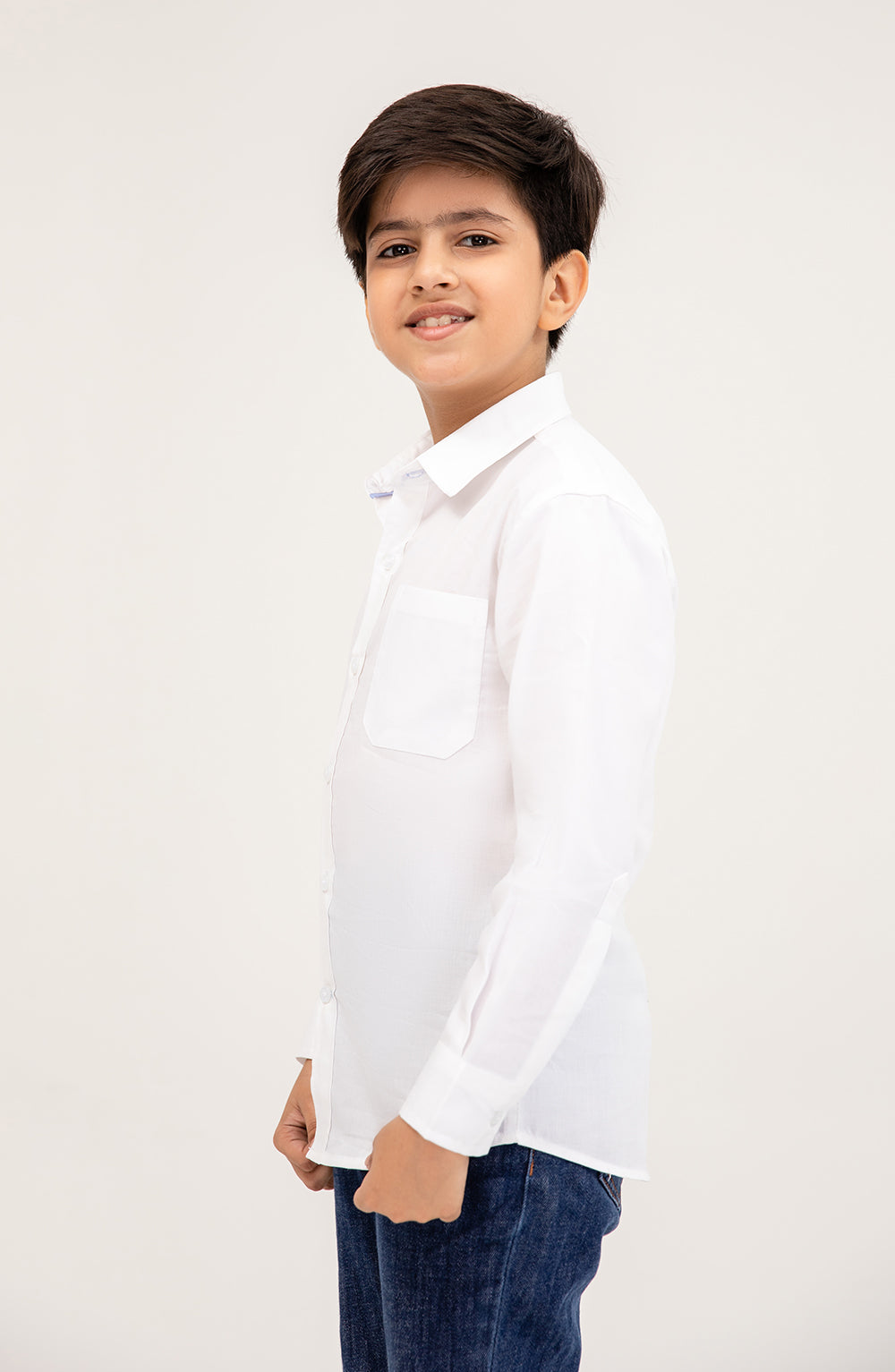 Boys Heiring Bone Cotton Shirt - BW717325