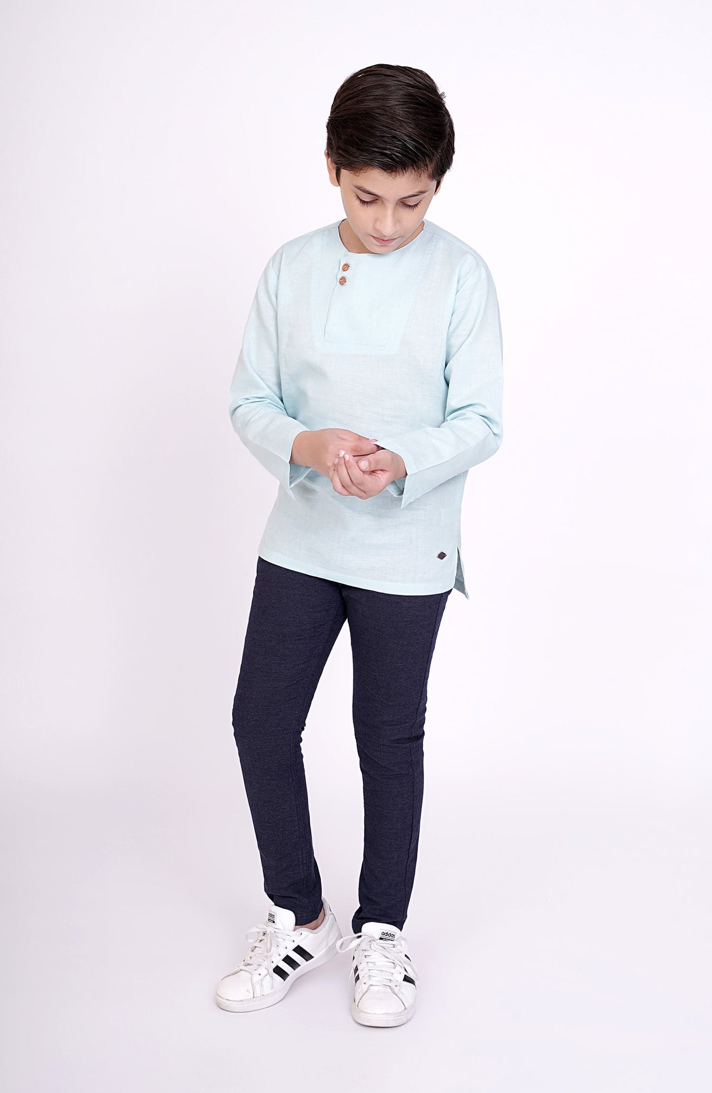 Round Neck Linen Shirt - BWO713123 - Shop Now at Leisure Club