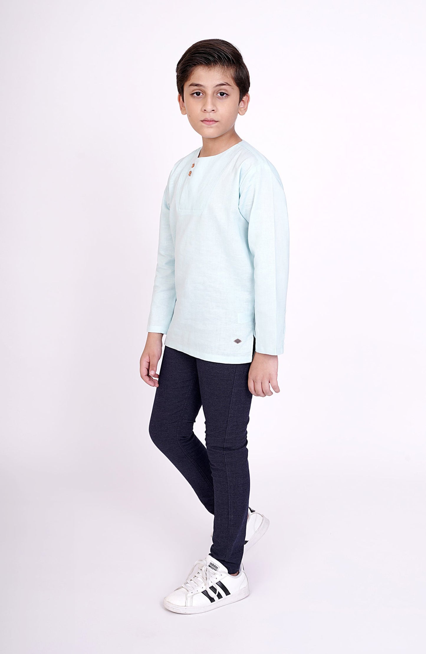 Round Neck Linen Shirt - BWO713123 - Shop Now at Leisure Club