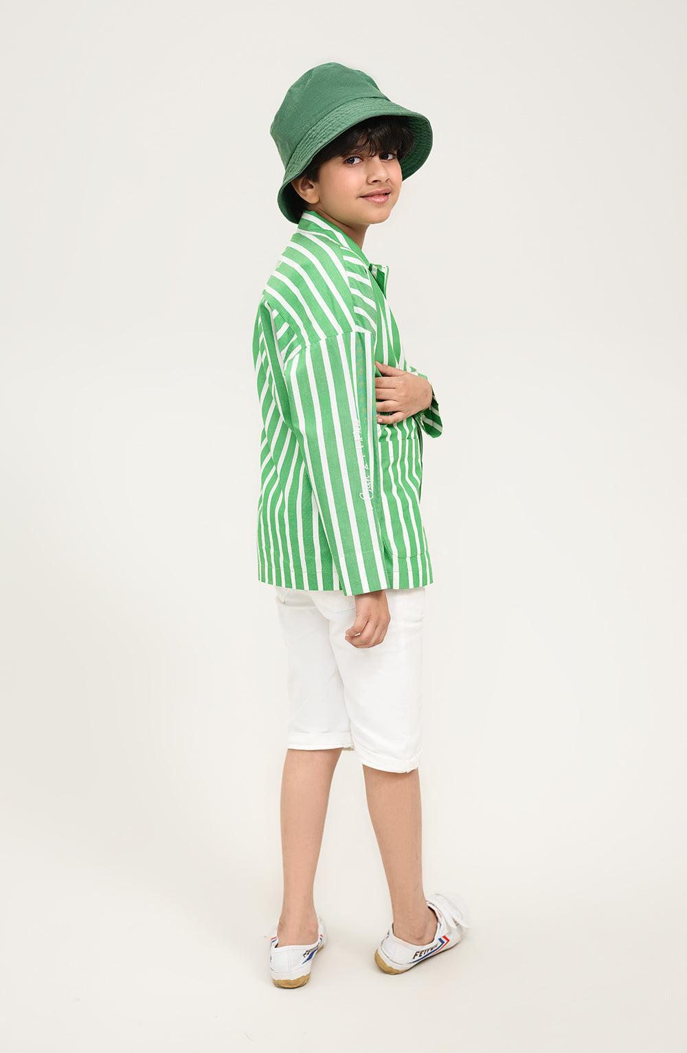 Boys Striper Oversized Shirt
