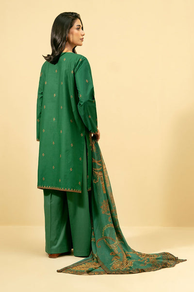 3 Piece - Printed & Embroidered Suit - C5854 - Shop Now at Kayseria