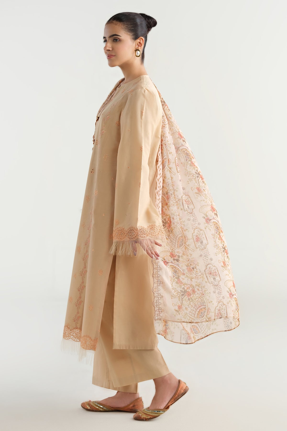 3 Piece - Printed & Embroidered Suit - C6166 - Shop Now at Kayseria