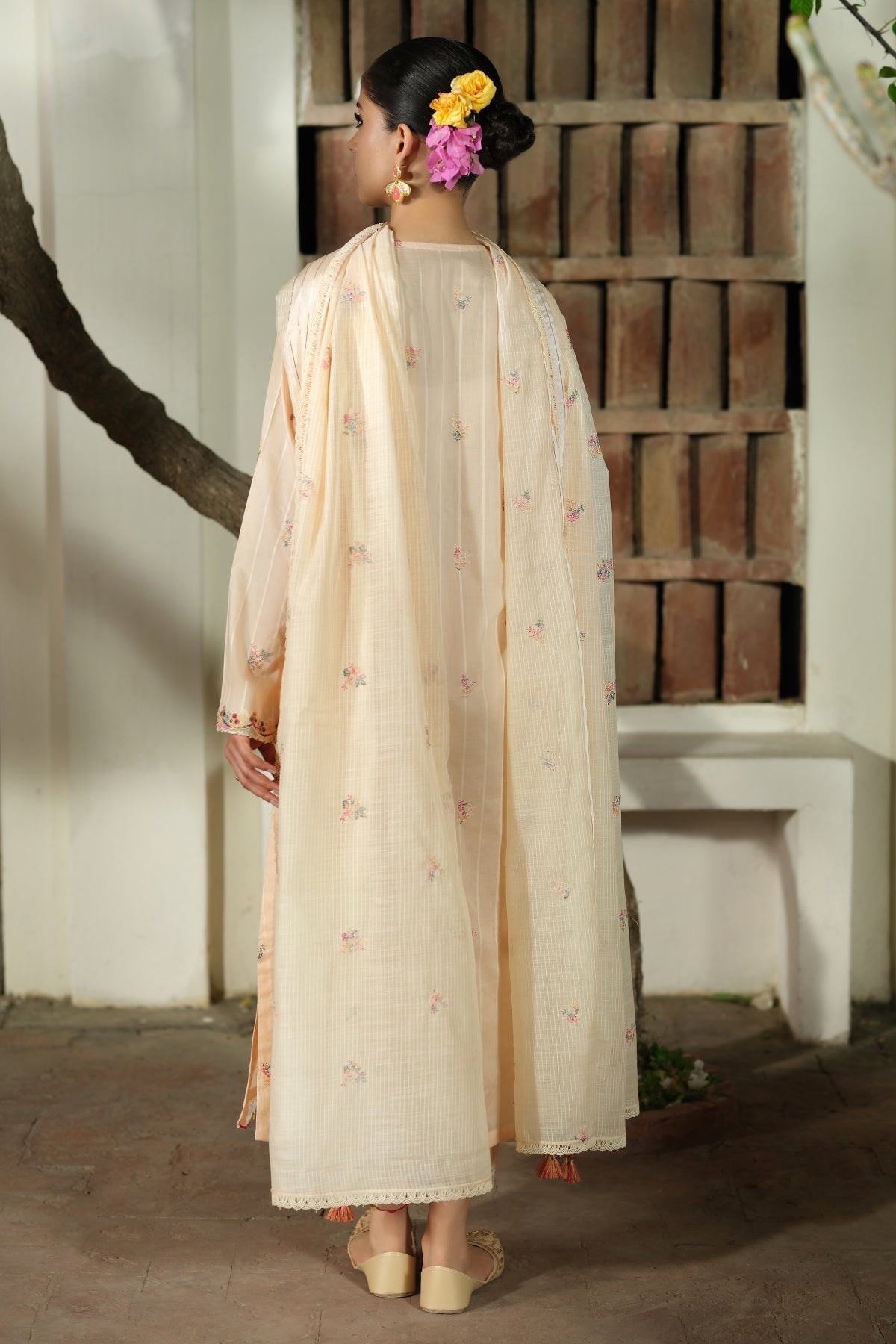 3 Piece -  Embroidered Stripe Lawn Suit - C6187 - Shop Now at Kayseria