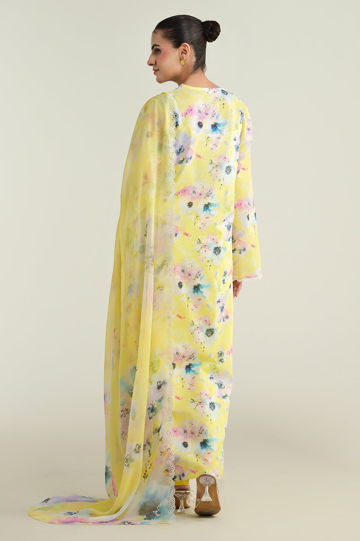 3 Piece - Printed & Embroidered Suit - C6228 - Shop Now at Kayseria