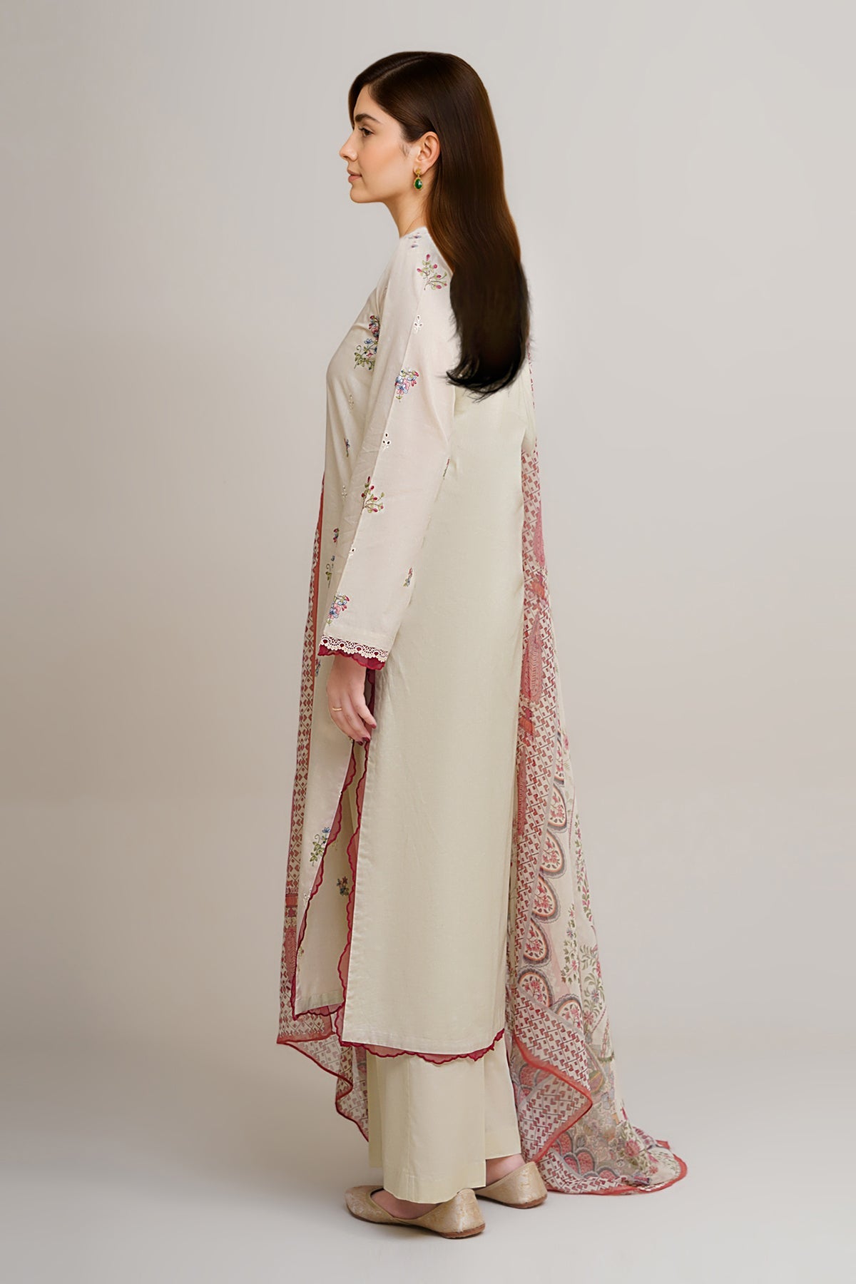 3 Piece - Printed & Embroidered Suit - C6236 - Shop Now at Kayseria