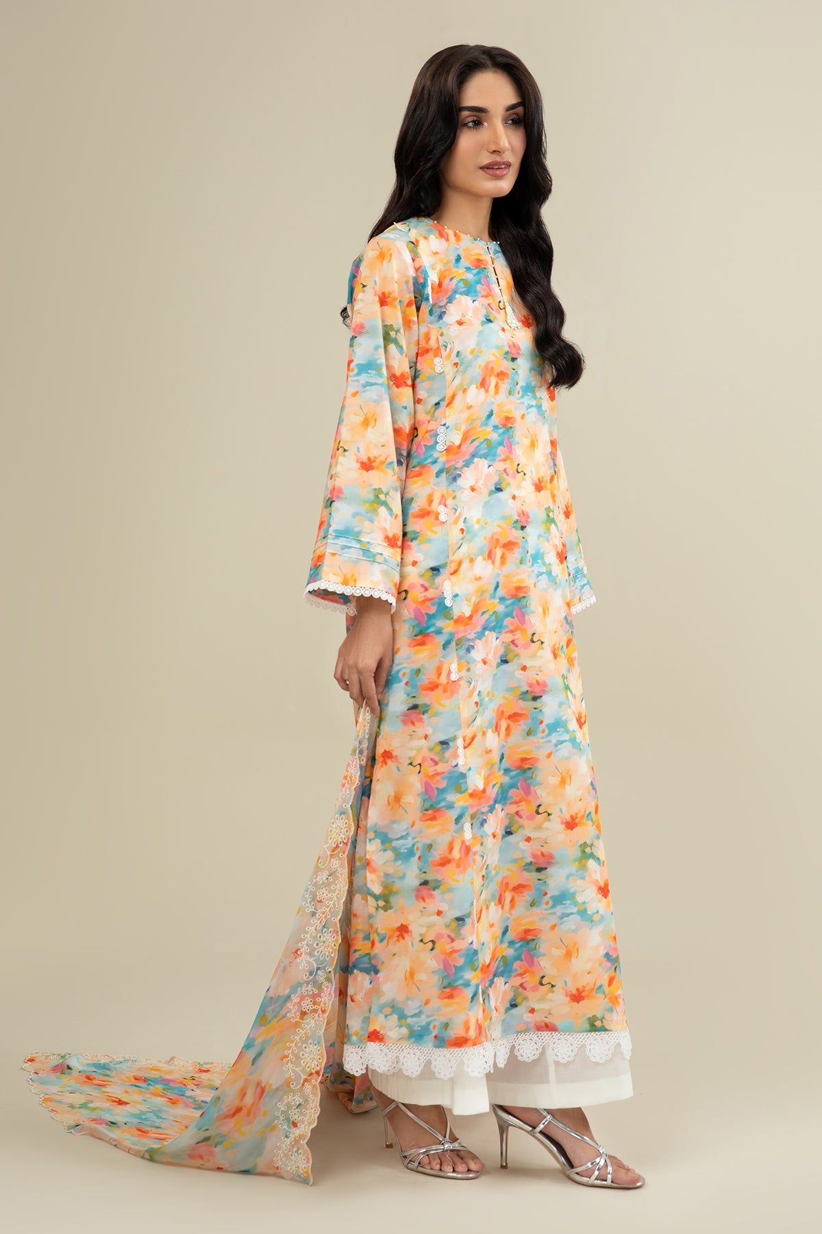 3 Piece - Printed & Embroidered Lawn Suit - C6245 - Shop Now at Kayseria